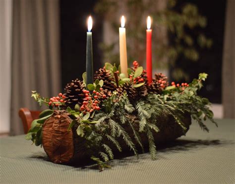 Yule Log With Candles