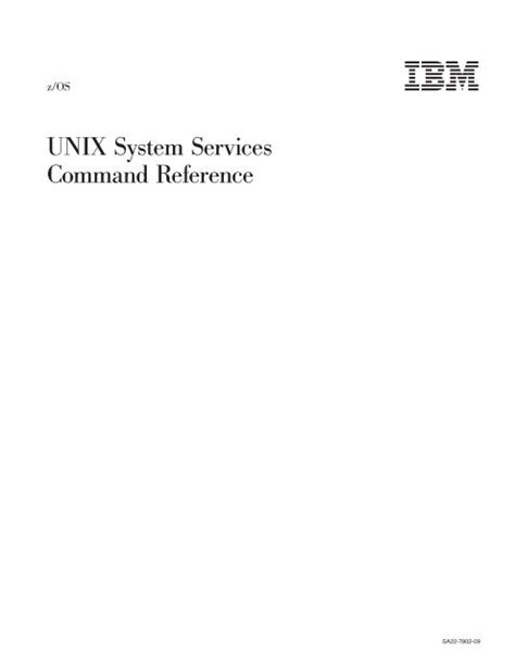 Z/Os Unix System Services Command Reference Pdf
