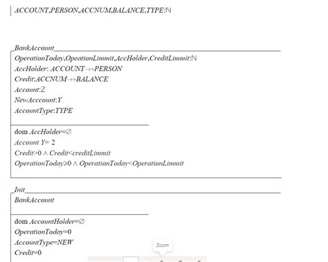 Z Specification For Atm