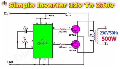 DC to AC Inverter Circuit Using Z44 MOSFET YouTube