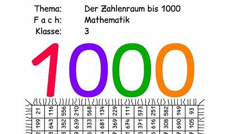 Legepuzzle Zahlenraum 1000 – Unterrichtsmaterial im Fach Mathematik