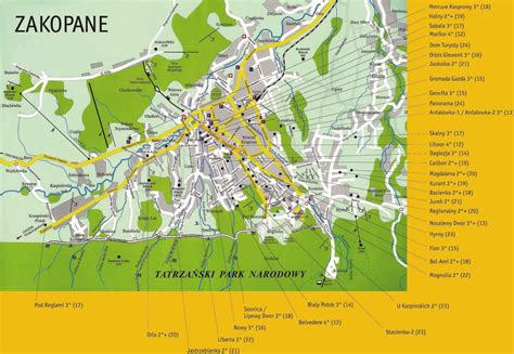 zakopane ul sienkiewicza mapa