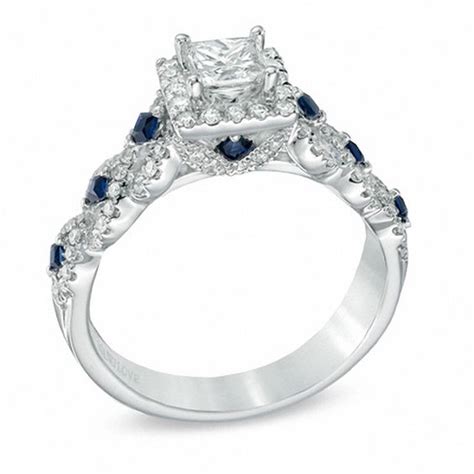 zales blue sapphire and diamond ring