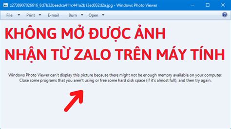 zalo bị lỗi không xem được ảnh trên máy tính