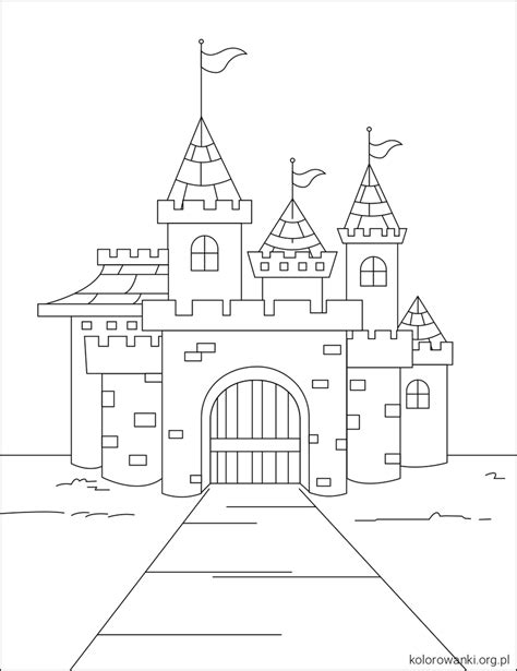 zamek królewski kolorowanka do druku