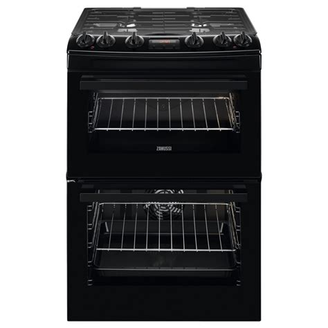 Zanussi Zck66350Ba 60 Cm Dual Fuel Cooker Black