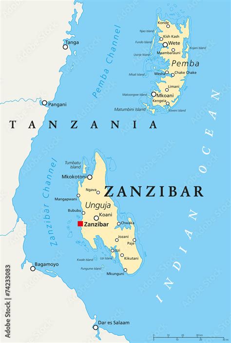 zanzibar landkaart