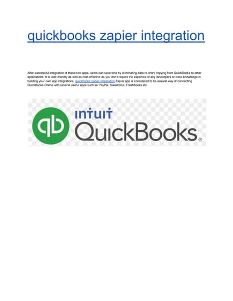 Zapier Quickbooks Integration