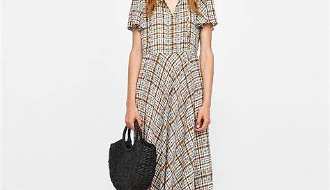 Image 3 of FLOWING CHECKED DRESS from Zara Flowy plaid