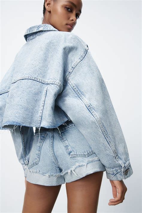 zara cropped denim jacket