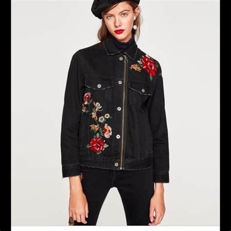 zara embroidered denim jacket