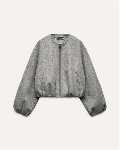 Zara Grey Bomber Jacket Uk