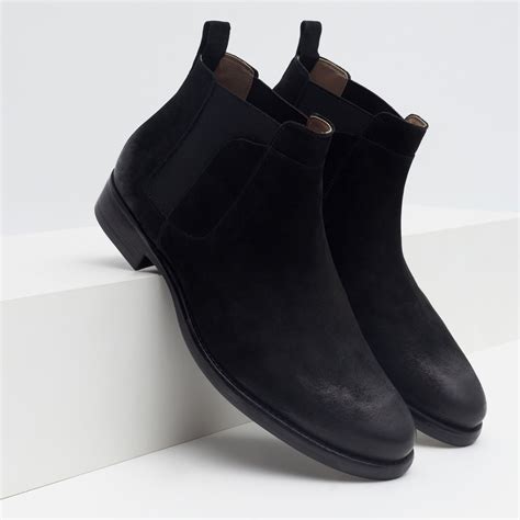 zara leather chelsea boots