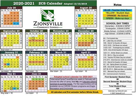 Zcs Calendar 2023-2024