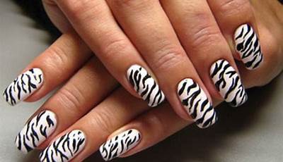 Zebra Halloween Nails