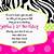 zebra print party invitations printable free