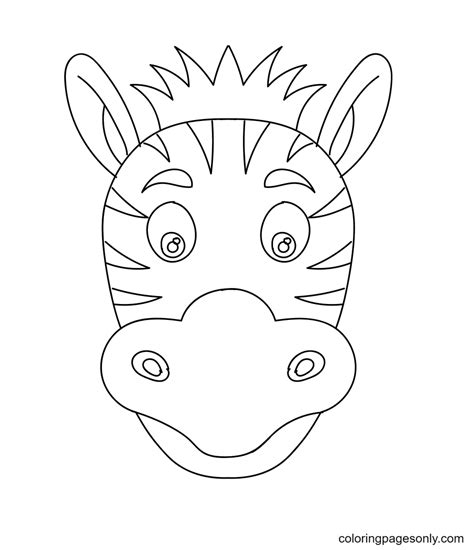zebra face coloring pages printable template
