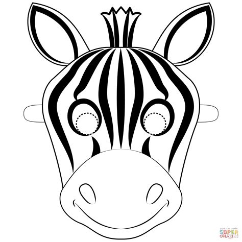 Zebra Mask Coloring Page