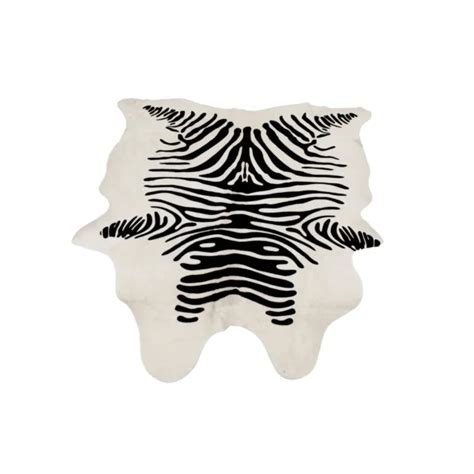 Zebra Print Leather Rug