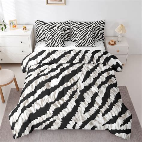 Zebra Print Queen Bed Set