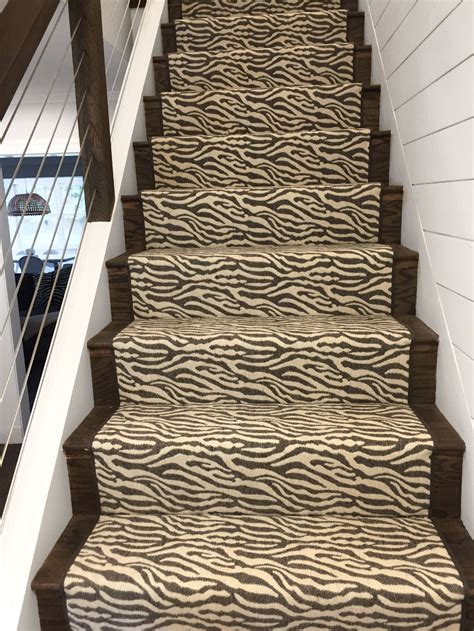 Zebra print stair runner Floor installation, Stair runner, Carpet runner