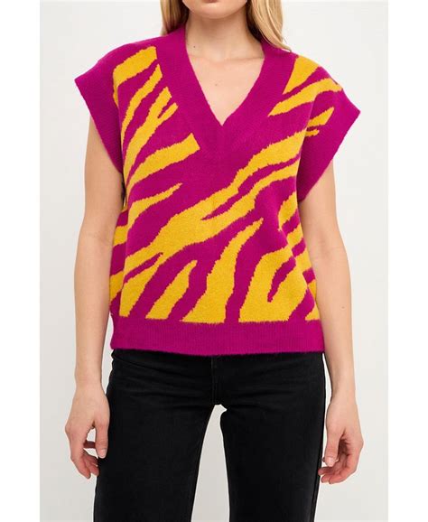 Zebra Sweater Vest