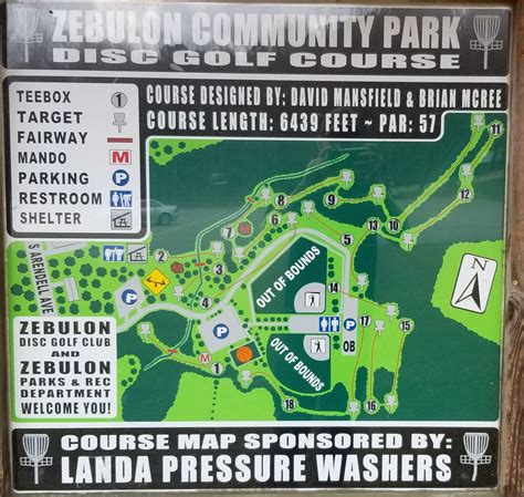 Zebulon Disc Golf Course Map