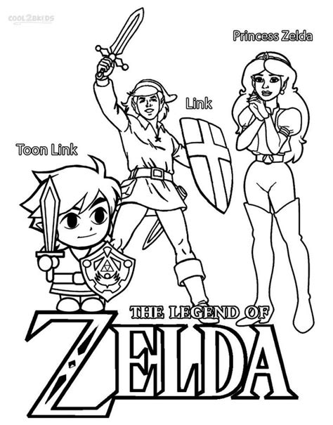 zelda triforce heroes coloring pages