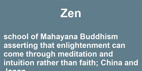 Zen Definition Sentence