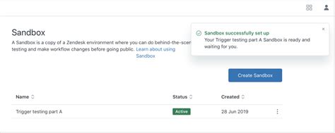 Zendesk Enable Sandbox
