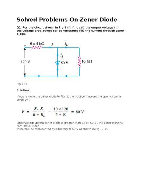 Zener Diode Voltage Regulator Problems And Solutions