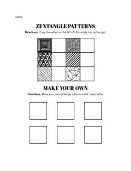 Zentangle Printable Worksheet