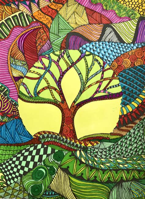 Zentangle Trees And Flowers