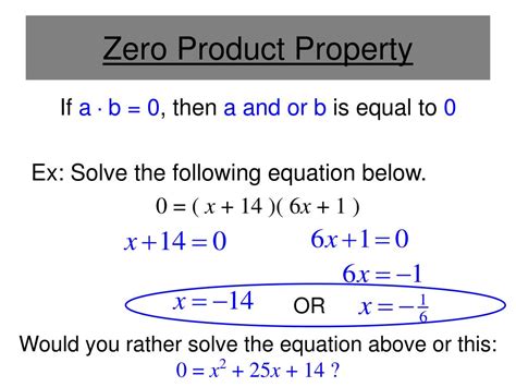 zero product property example problems