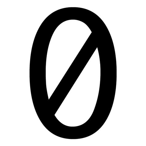 zero symbol with slash