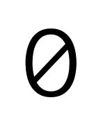 zero with slash text symbol