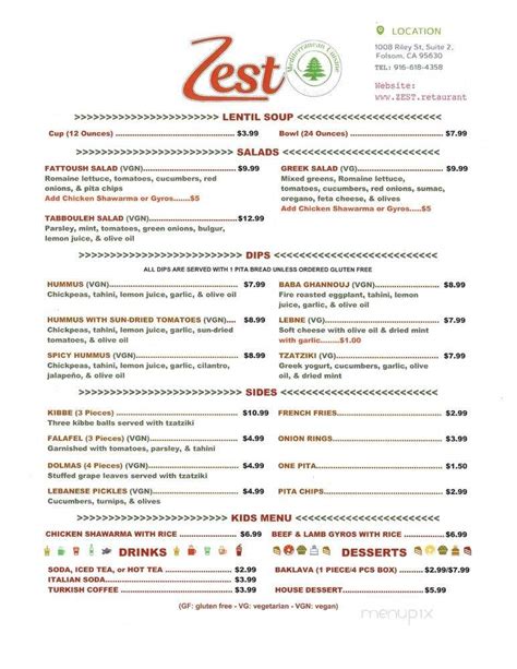 Zest Folsom Ca