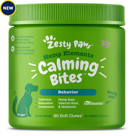 zesty paws calming bites hemp elements plus