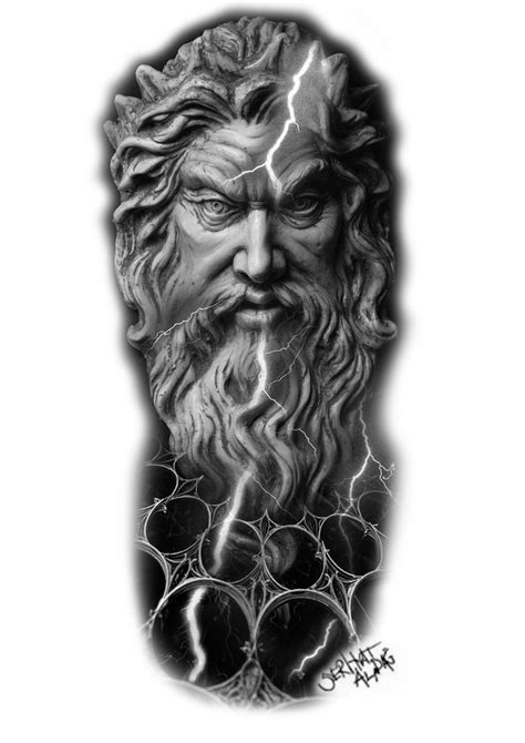 Famous Zeus Tattoo Design Stencil Ideas