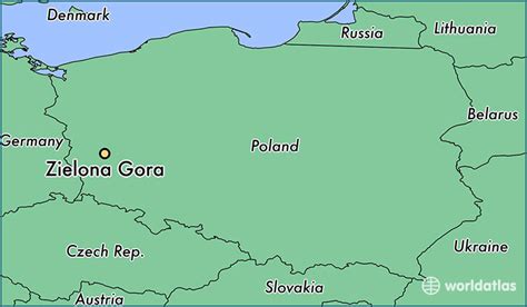 zielona gora poland map