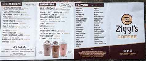 ziggi's coffee menu