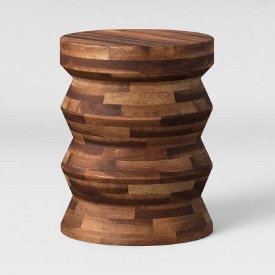Zigzag Drum Accent Table Brown Threshold