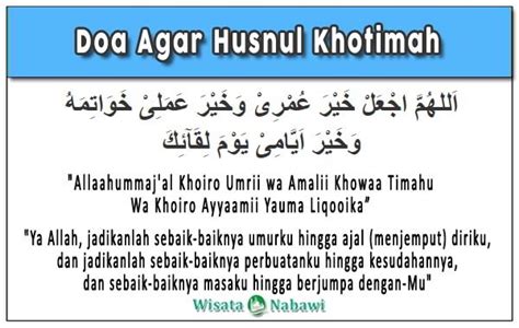 Doa Husnul Khatimah Selepas Solat