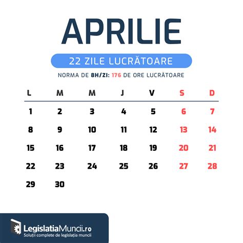 zile lucratoare aprilie 2021