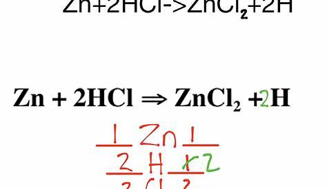 Zinc And Hydrochloric Acid Formula Reaction Of With Empirical