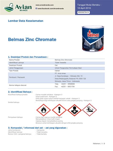 Zinc Chromate Msds