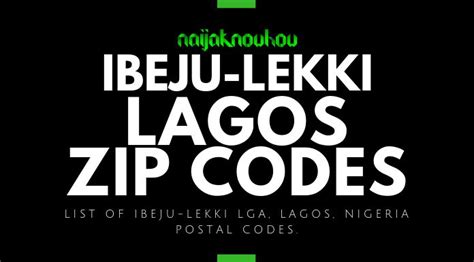 zip code for ibeju lekki lagos nigeria