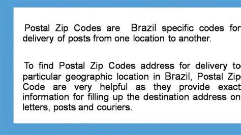 zip code lookup for brazil