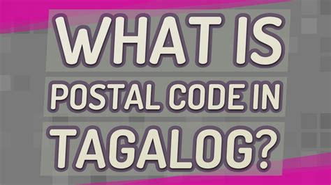 zip code meaning in tagalog example