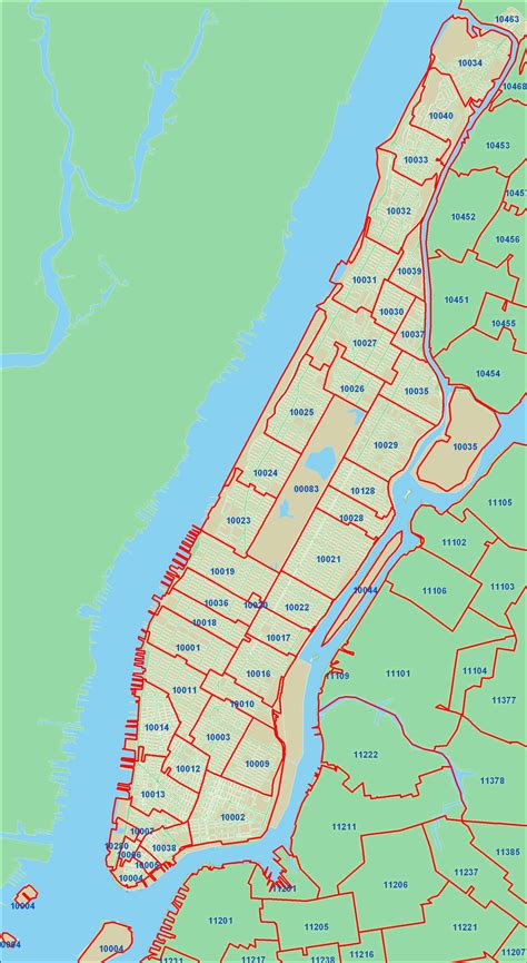 Detailed zip codes map of New York city. New York city detailed zip